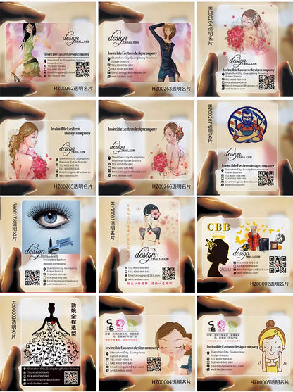 Custom Transparent PVC Business Card Clear Visit Logo Name Plastic Identity Waterproof Round Corners Personalized 200PCS 500PCS