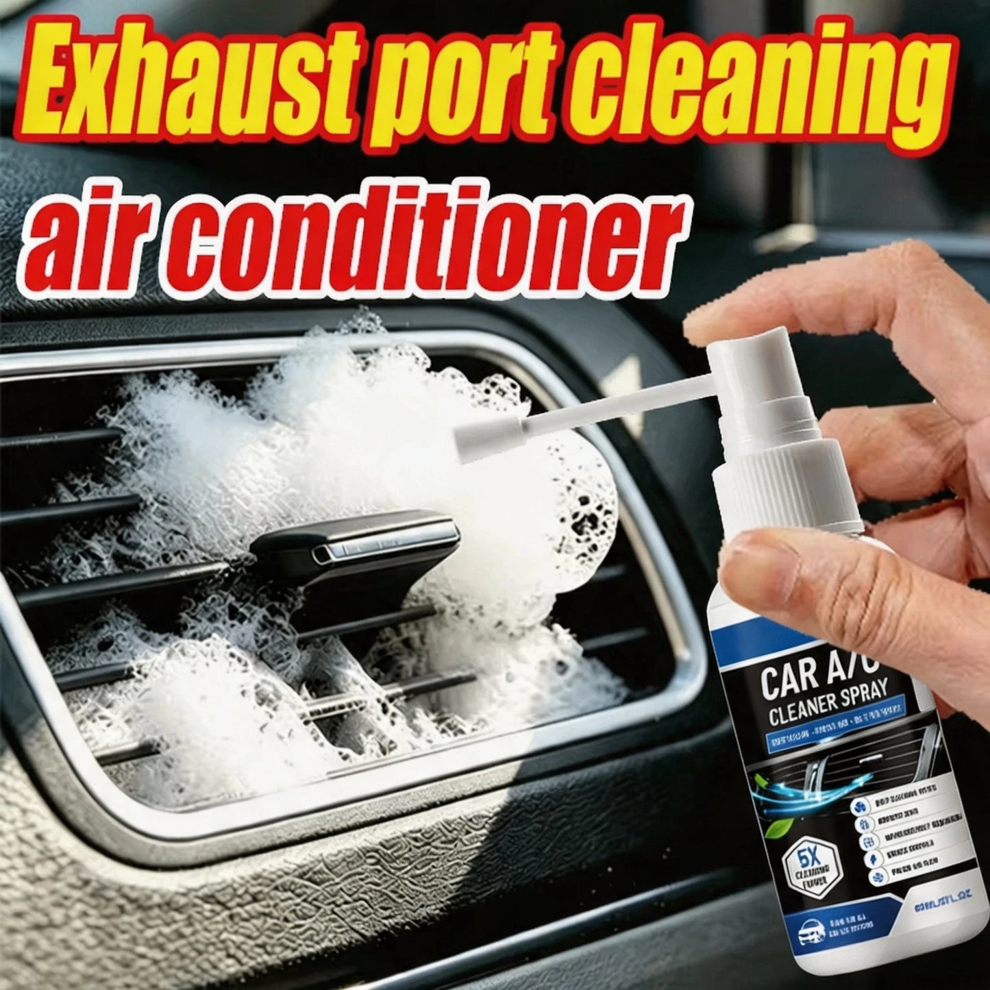 Farienne Car Air Conditioner Cleaner Spray, Remove Odor Dust Mold, Summer AC Vent Foam Cleaning Deodorizer For Auto