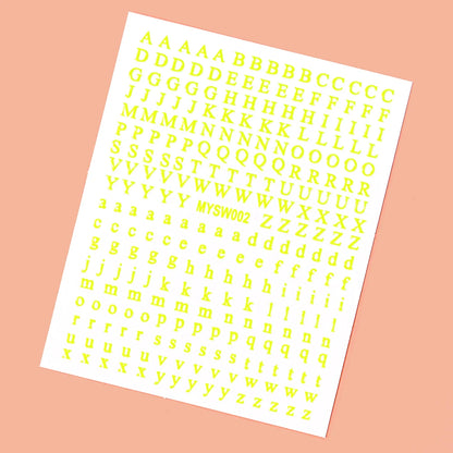 1Pcs 3D Alphabet Nail Sticker Laser Silver/Gold 26 English Letters Nail Art Decals Self Adhesive Manicure 8*10cm Letter Sticker