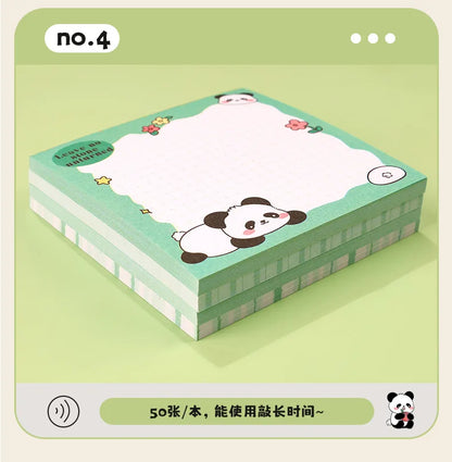 200sheets Panda Memo Pads Cute Animal Note Pads No Adhesive for Students Aesthetic Office School Supplies Bulk Notebook Labels