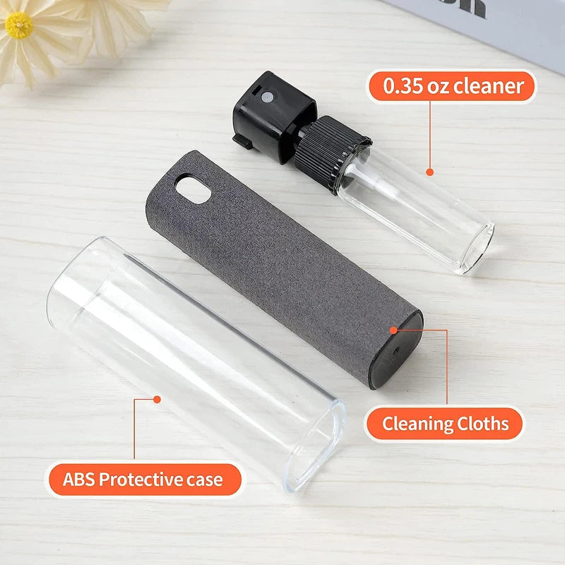 2-in-1 Mobile Phone Screen Spray Bottle Computer Screen Cleaner with Microfiber Cloth Set Cleaning Tools Car Cleaning Supplies