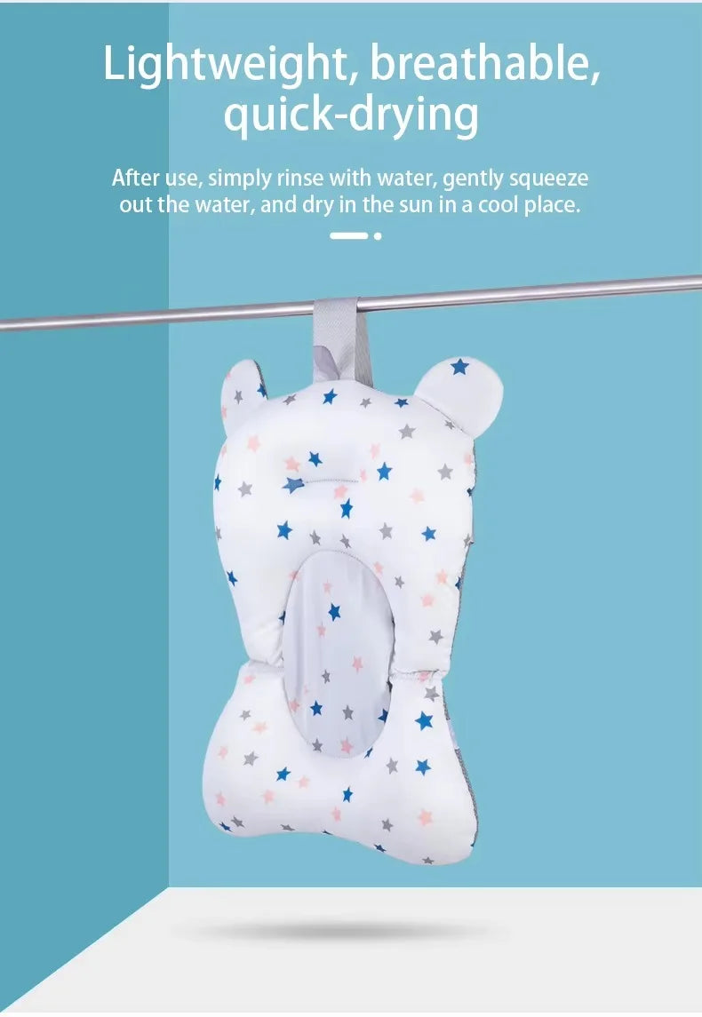 PANGDUBE Baby Bathtub Pad Ajustable Bath Support Seat Newborn Bathing Cushion 0~1 Year Old Baby Bathtub Floating Seat for Shower