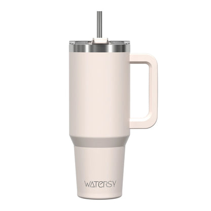 WATERSY 20/30/40oz Tumbler with Handle & Straw, Large Capacity Stainless Steel Thermal Cup, Vacuum Insulated Mug for Car, Travel