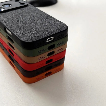 Business Moon Pit Texture Phone Case, Solid Color Full‑Coverage Shockproof Protective Cover for iPhone 17 Pro Max 16 15 14 13 12