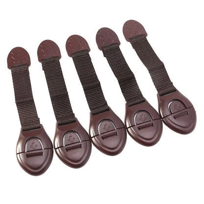 5pcs/lot Brown Cabinet Safety Lock for Baby Furniture Door Drawer Lock Refrigerator Safety Locks Child Proof Infant Protector