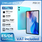 Teclast P33 10.1 Inch Tablet, Android 15, Max 9Gb Ram 64Gb Rom, Wifi 6, 6000Mah Type-C, Dual Camera, Metal Body, Allwinner A333