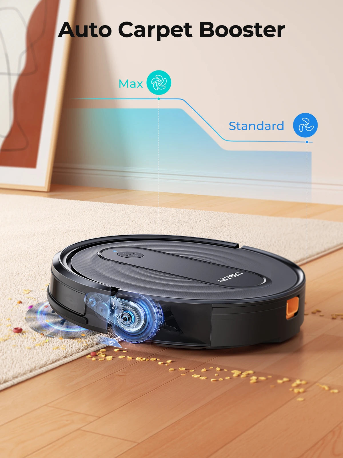 Airzeen R7 Robot Vacuum Mop 3-in-1 Cleaning 4000Pa Suction Smart App/Alexa Control Auto Self-Charging for Pet Hair & Floors