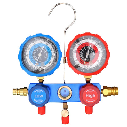 Podofo AC Manifold Gauge Set Car Air Conditioning Refrigerant Charging Tool AC Manifold Gauge Set with Hoses with Storage Box