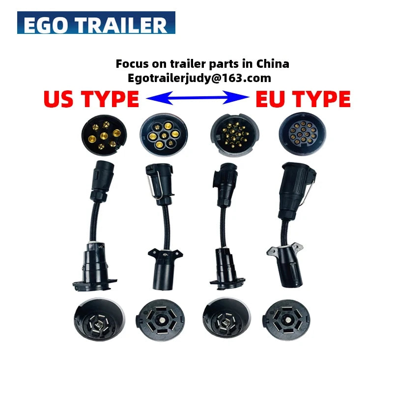 EgoTrailer Trailer Plug Adapter 13 Pin Trailer Socket to 7 Pin RV Blade Plug Connector Plug Trailer Boat Truck Trailer Parts