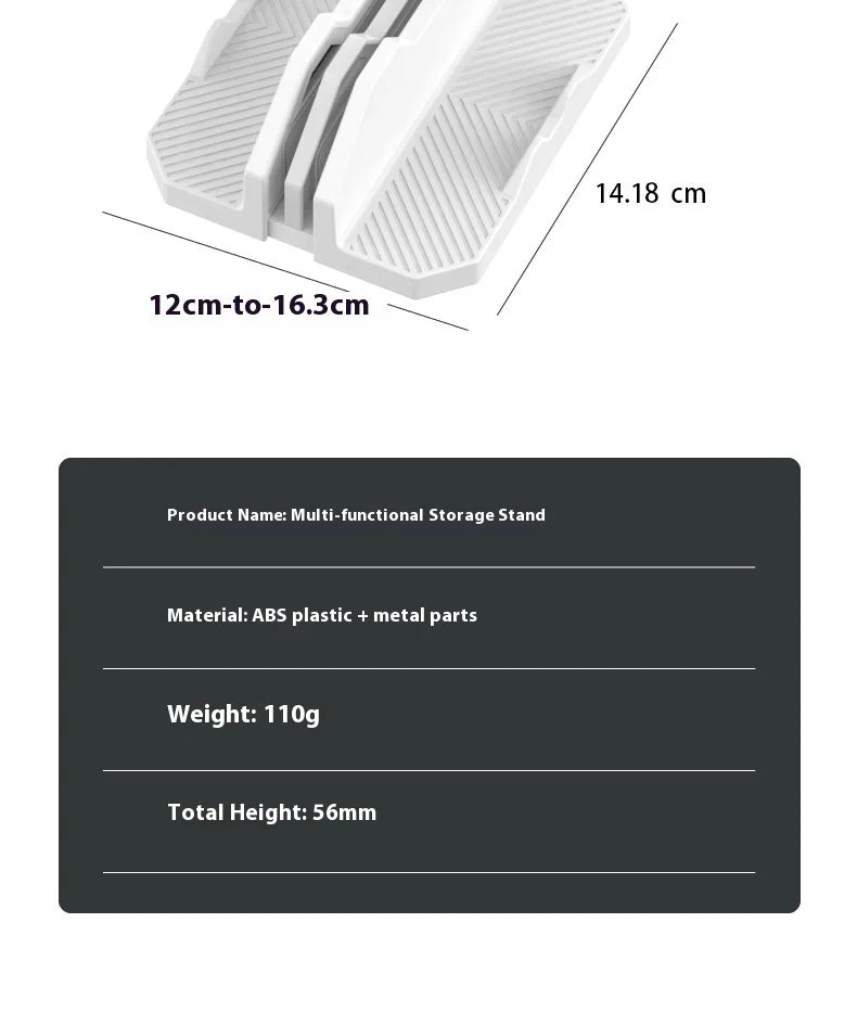 Vertical Laptop Stand Holder Adjustable Desktop Notebook Dock for Macbook iPad Phone Kindle Tablet 3In1 Storage Holder Support