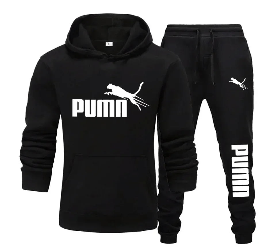 2026 Ne w Autumn and Winter Men's Pullover Hoodie and Pants Two-Piece Set Fashionable Trendy Fitness Casual Sportswear