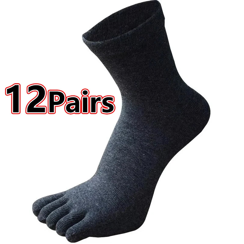 5Pairs Toe Socks Crew Socks Men and Women Five Fingers Socks Breathable Cotton Socks Sports Running Solid Color as Birthday Gift