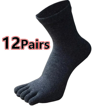 5Pairs Toe Socks Crew Socks Men and Women Five Fingers Socks Breathable Cotton Socks Sports Running Solid Color as Birthday Gift