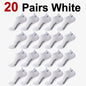5/10/20 Pairs Men Solid Color Shallow Mouth Socks Spring Summer Mesh Breathable Odor Proof Sweat Absorbing Casual Boat Socks