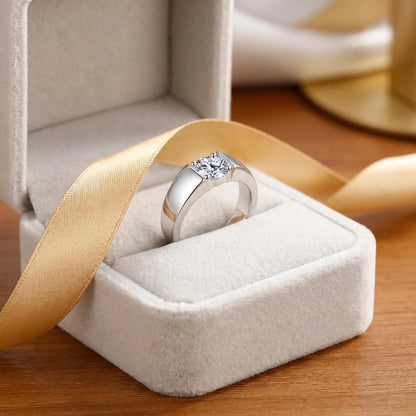 Moissanite Couple Ring For Women Man 925 Silver Stone Match Dia Wedding Band Bride S Sterling Silver White Gold 2.00ct