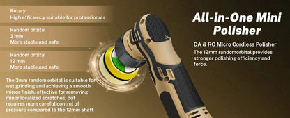12V Car Waxing Polishing Sanding Machine Wireless Car Paint Scratch Repair Windscreen Glass Oil Film Remove Machine Leather Care