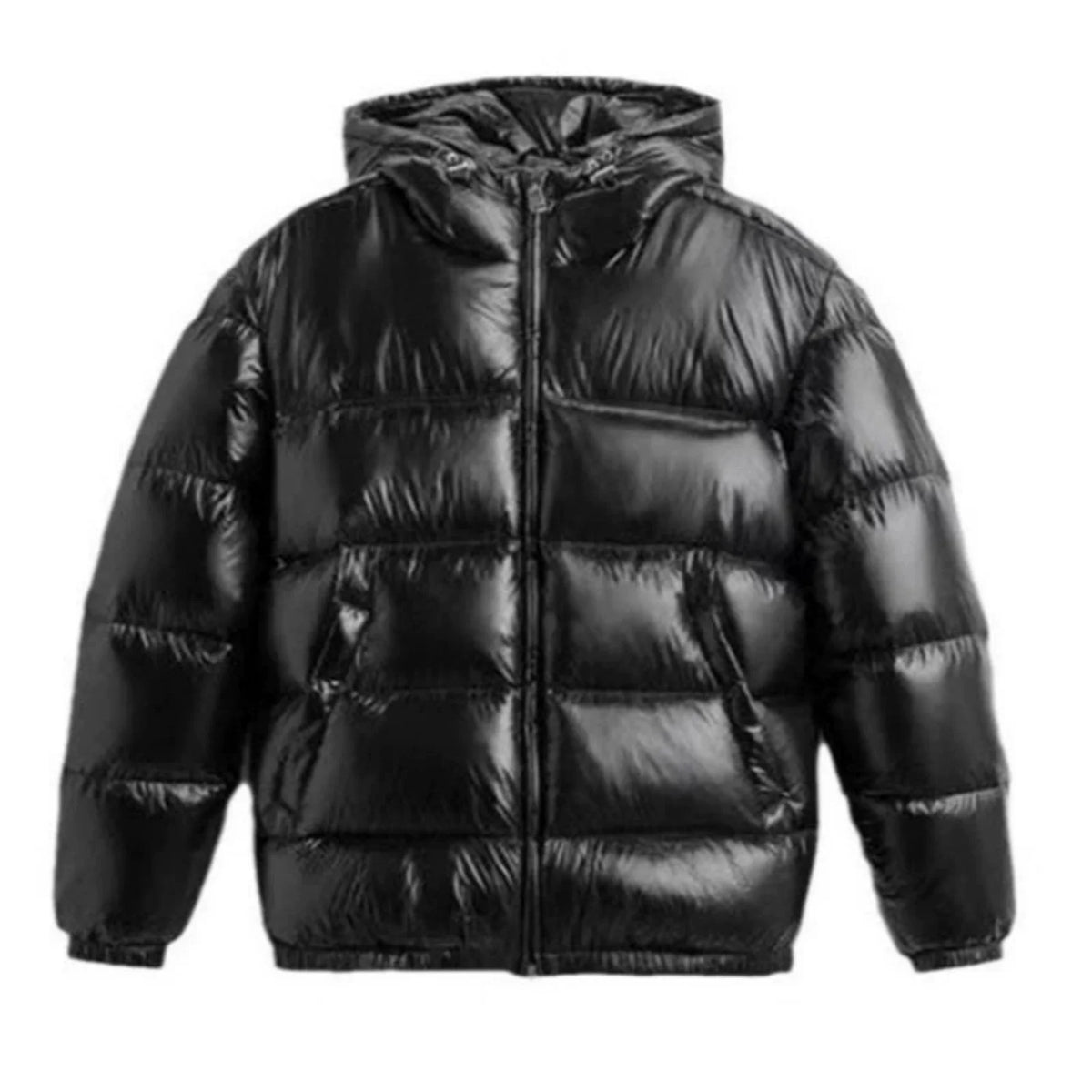 Men'S Down Jacket Casual Solid-Color Hooded Cotton-Padded Jacket Men'S Thickened Winter Warm Coat Loose Pocket Bread Jacket Coat