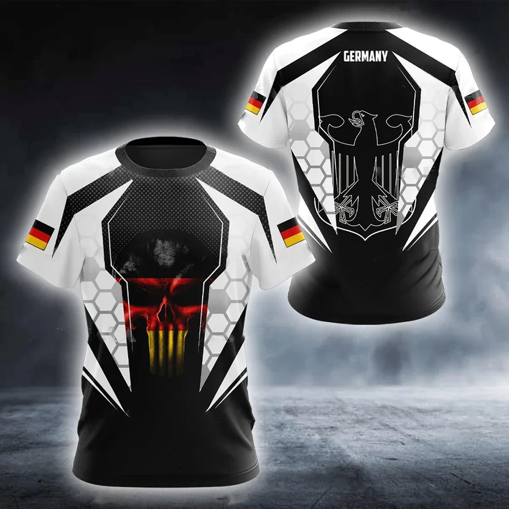 Fashionable and Lnteresting Germany Pictures For Men's T-Shirts Trend Digital Printing Casual Round Neck Short Sleeved