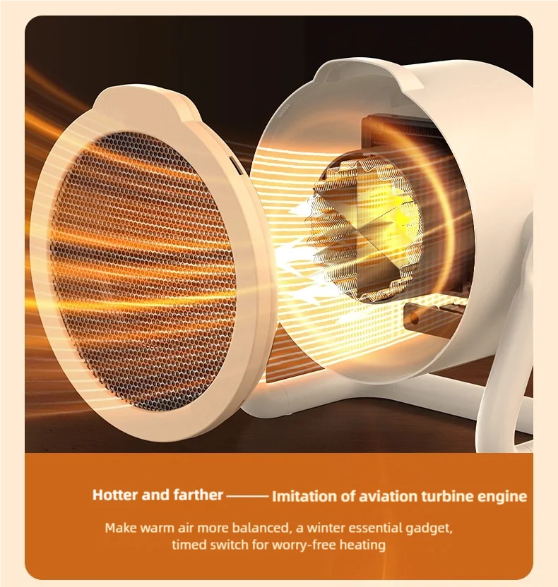 Portable desktop electric heater suitable for home and office use Mini fan heater suitable for desktop use and foot warmer