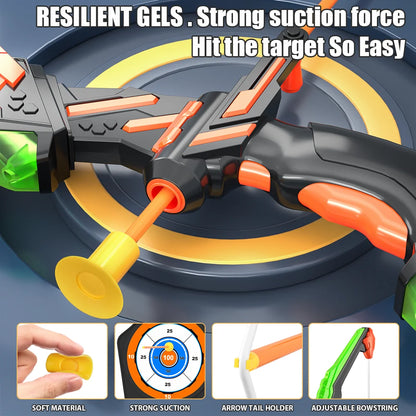 Bow and Arrow Set for Kids with LED Lights-Archery Set with 12 Suction Cup Arrows, Quivers & Standing Target, Outdoor Toys for Kids Boys & Girls Ages 3-12 Years Old