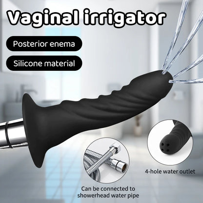 Soft Silicone Enema Kit  Multi Size Vaginal Anal Douche Heads  Professional Intimate Cleaning for Constipation Relief  Adult Toy