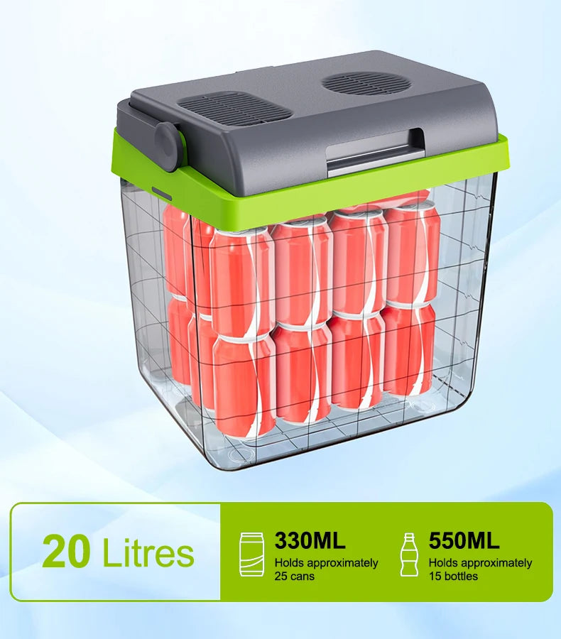 10L 20L Mini Refrigerator 12V/220V Fridge Freezer Portable Compressor Cooler and Heater Ice Box for Driving Camping Picnic