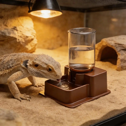 Reptile Water Dispenser Automatic Detachable Anti Drowning And Anti Evaporation Automatic Water Dispenser For Geckos Lizards