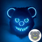 LED Bloody Rabbit Mask Glowing Killer Black Bear Mask Halloween Dance Party Cosplay Costume Props Assassinated Plush Rabbit Mask