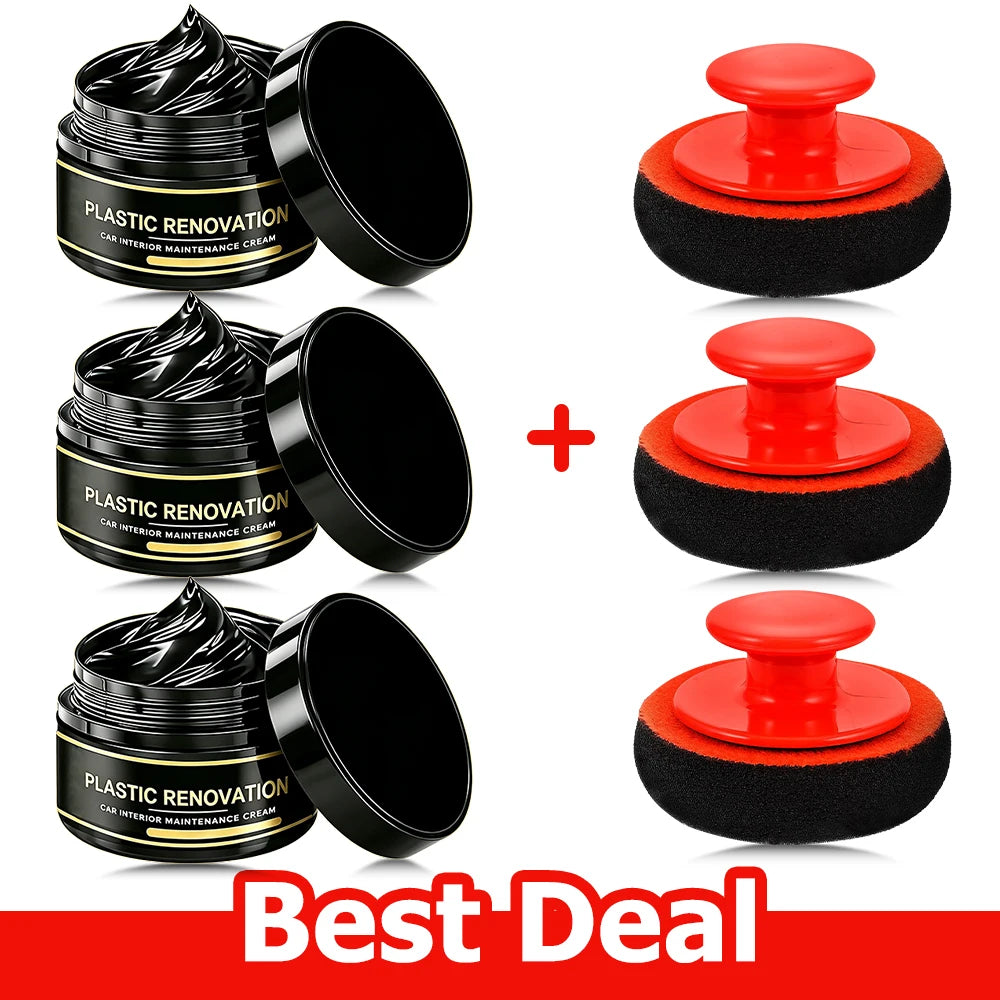 Car Interior Plastic Leather Scratch Repair Paste Anti-Aging Paste Automotive Tires Seats Steering Wheel Polishing Wax
