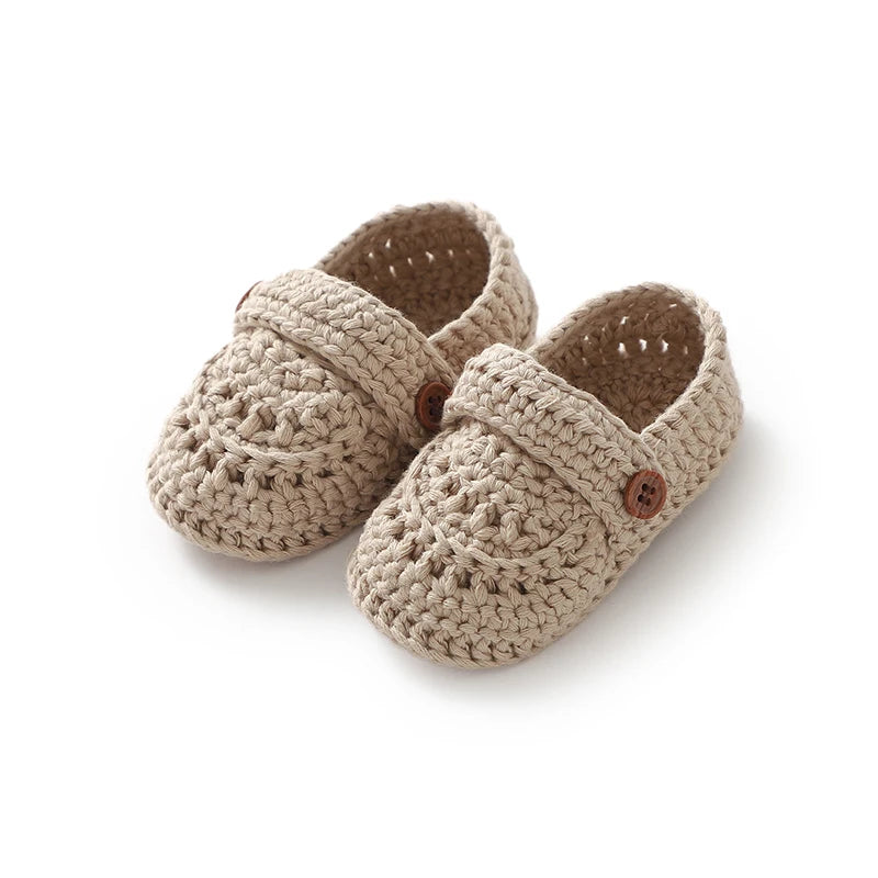 Baby Girls First Walker Shoes Adorable Solid Hand Knit Newborn Infant Slip On Prewalkers 0-12m Toddler Outdoor Indoor Floor Wear