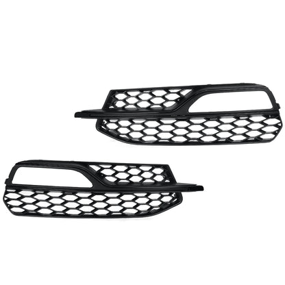 For Audi A3 S-Line S3 2014 2015 2016 Pair Car Front Bumper Fog Light Grille Cover Honeycomb Mesh Fog Lamp Cover Racing Grill