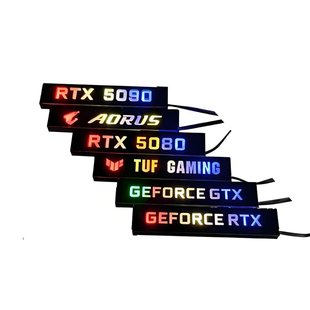 White VGA ARGB Lighting Panel for AORUS GEFORCE GTX ROG TUF Gaming 5060 5070ti 5080 5090 RX9070/9060XT Faith Lamp AURA SYNC