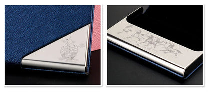 Luxury Wallet PU Leather Business ID Credit Card Holder For Women Men Fashion Brand Metal Aluminum Card Case