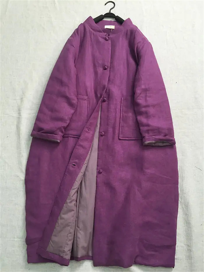 Ethnic Style Retro Single Breasted Cotton Robe Clothing Women's Spring And Autumn 2025 New Loose Versatile Quilted Coat K2709