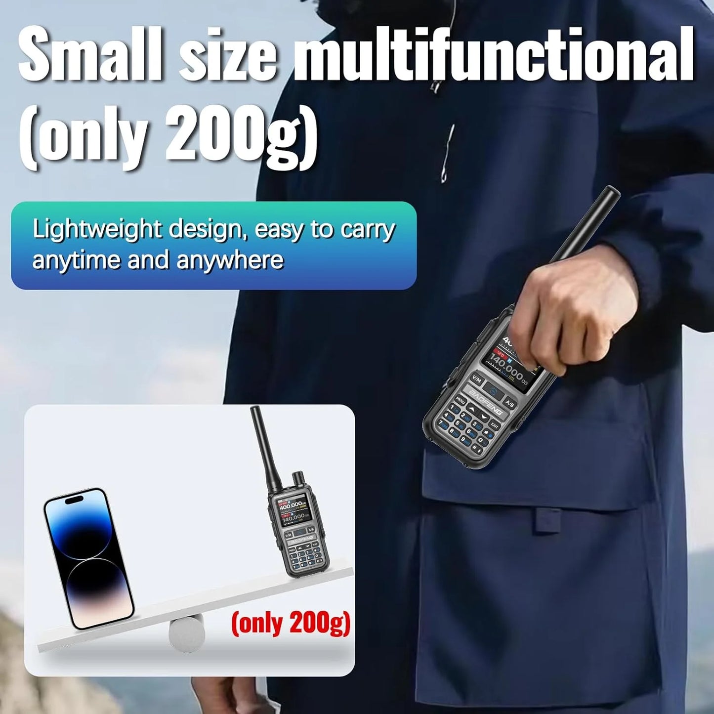 2PCS BAOFENG UV-5RMini Talkie-Walkie Multi-Band Programming Wireless Copy Frequency 5W 999CH AM FM Long Range Bidirectional Radio