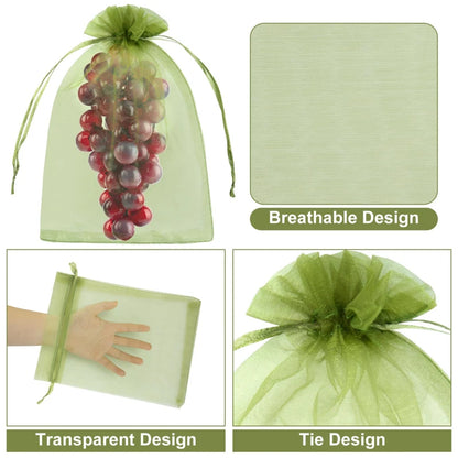 Reusable Drawstring Plant Protection Net Bags Garden Pest Proof Cover For Fruit Trees Vegetables Grapes Strawberries Berries