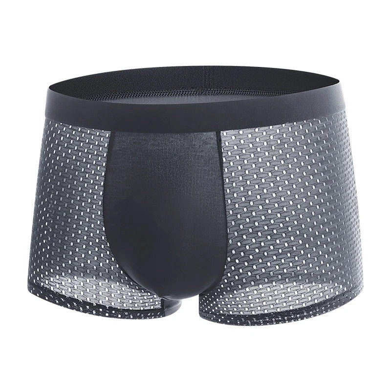 4pcs Men's Underwear Ice Silk Mesh Men Boxershorts Plus Size Panties Solid Sexy Men Boxer Summer Breathable Intimate Underpants