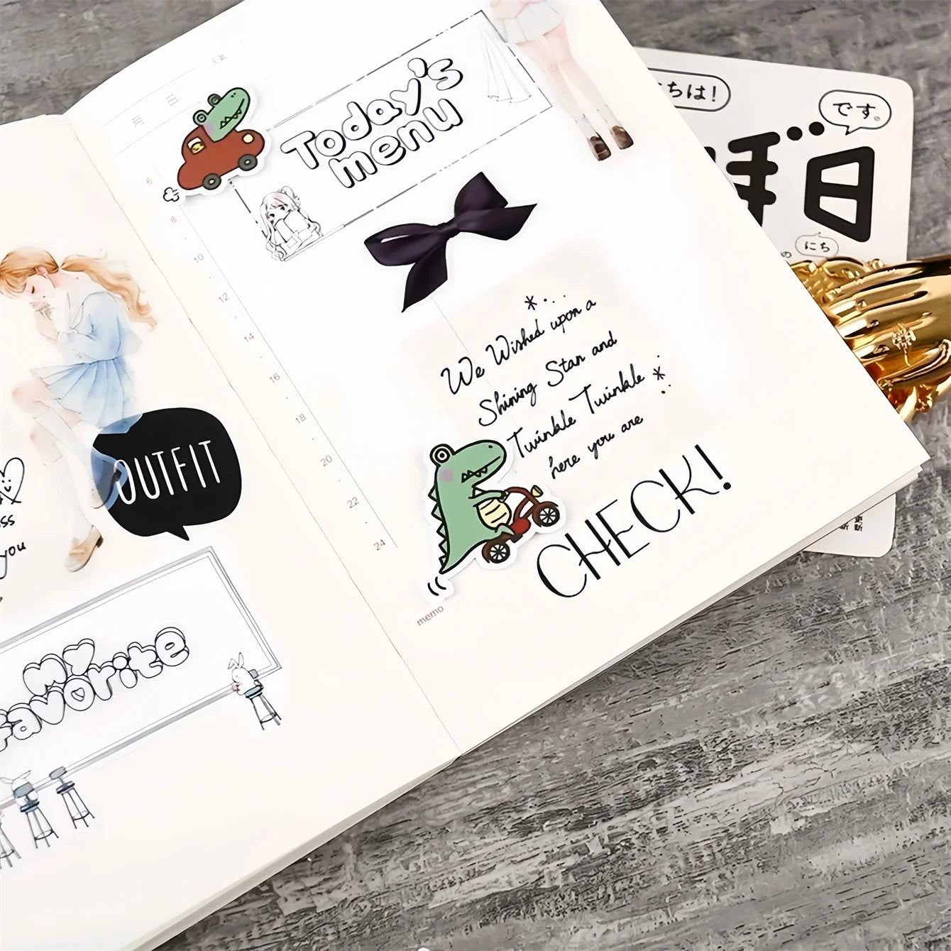 Fantasy Yellow Watercolor Summer Long Skirt Girl Stickers Cute Crafts Scrapbooking  Planner Journal  Stationery Planner Kawaii