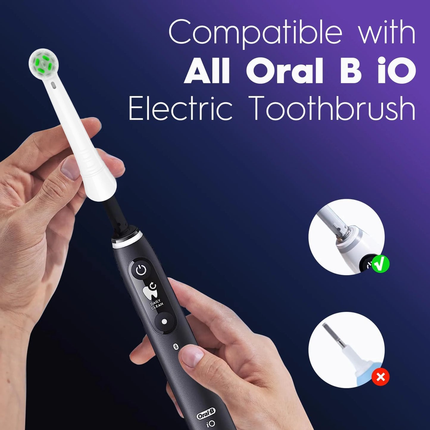 4/8/12/16pcs Replacement Brush Heads Compatible with Oral B IO 2/3/4/5/6/7/8/9/10 Electric Toothbrush Heads