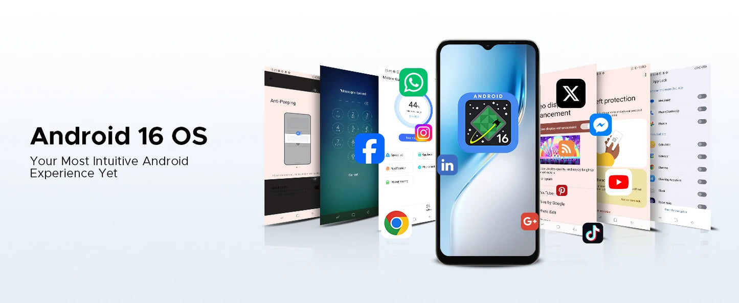 Global Version DOOGEE Note56X Pro Smartphone Android 16 Gemini AI 6.56'' Screen 6150mAh Battery Support Widevine L1 Mobile Phone