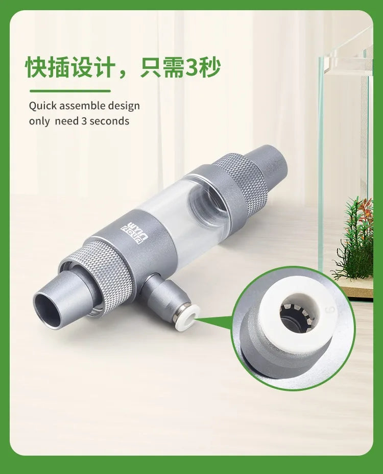 Aquarium CO2 Diffuser Observable Quick Insertion Anti Reflux CO2 External Nebulizer Fish Tank External CO2 Nebulizer Diffuser