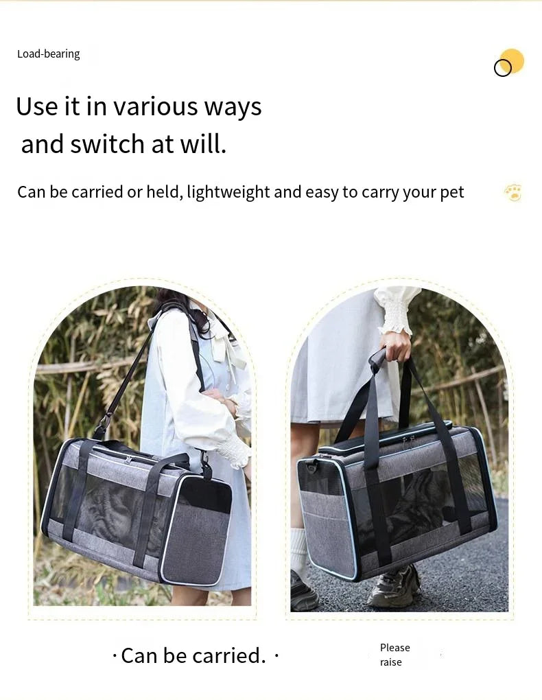 Large Capacity Mesh Breathable Pet Bag Outdoor Portable Cat Backpack Breathable Mesh Pet Travel Carrier Cats Daily Outdoor Use