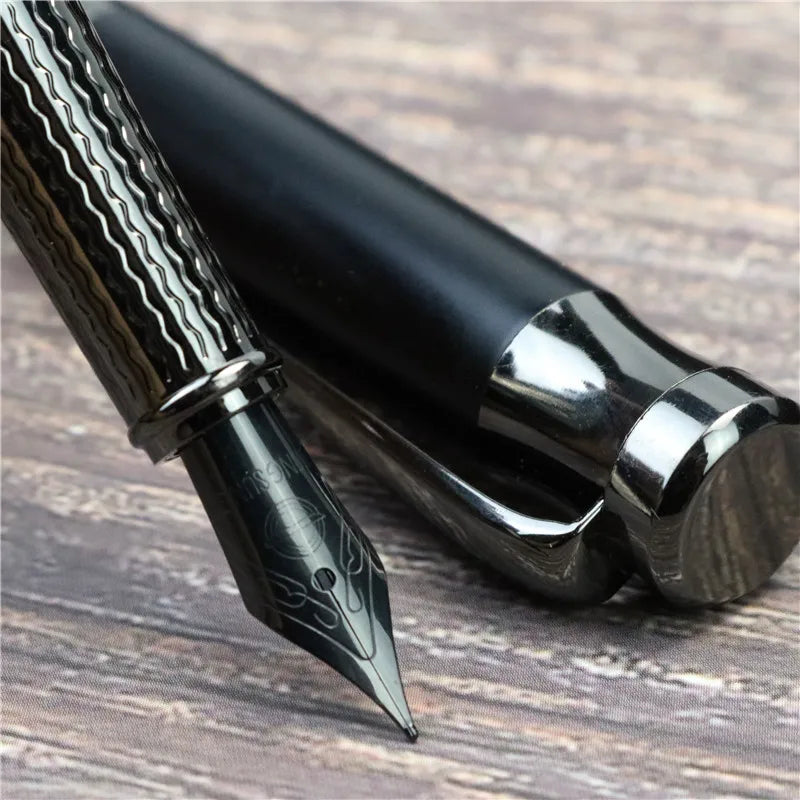 Office and study writing pen 0.5mm Black Knight fountain pen F Tip All metal copper pen holder