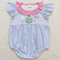 New Fashion Baby Infant Girls Rompers Bow Pink Flutter Sleeve Rompers Boutique Toddler Girls Bubble Rompers Onesie Wholesale Hot