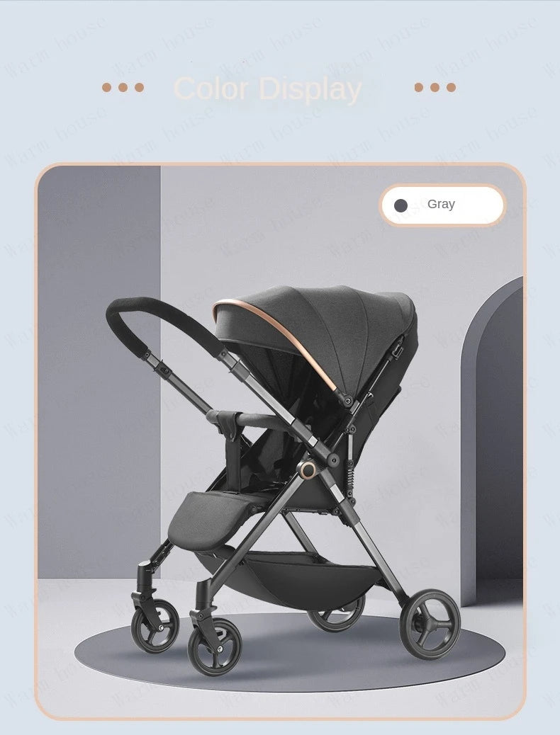 Baby Carriage,Bi-directional ultra lightweight foldable high landscape four wheel shock absorber baby stroller,baby cart