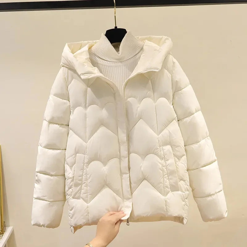 2025 New Style Korean Fashion Winter Jacket Short Down Bread Service Woman Snow Wear Puffer Coats Loose Warm Parkas Hooded Outwe