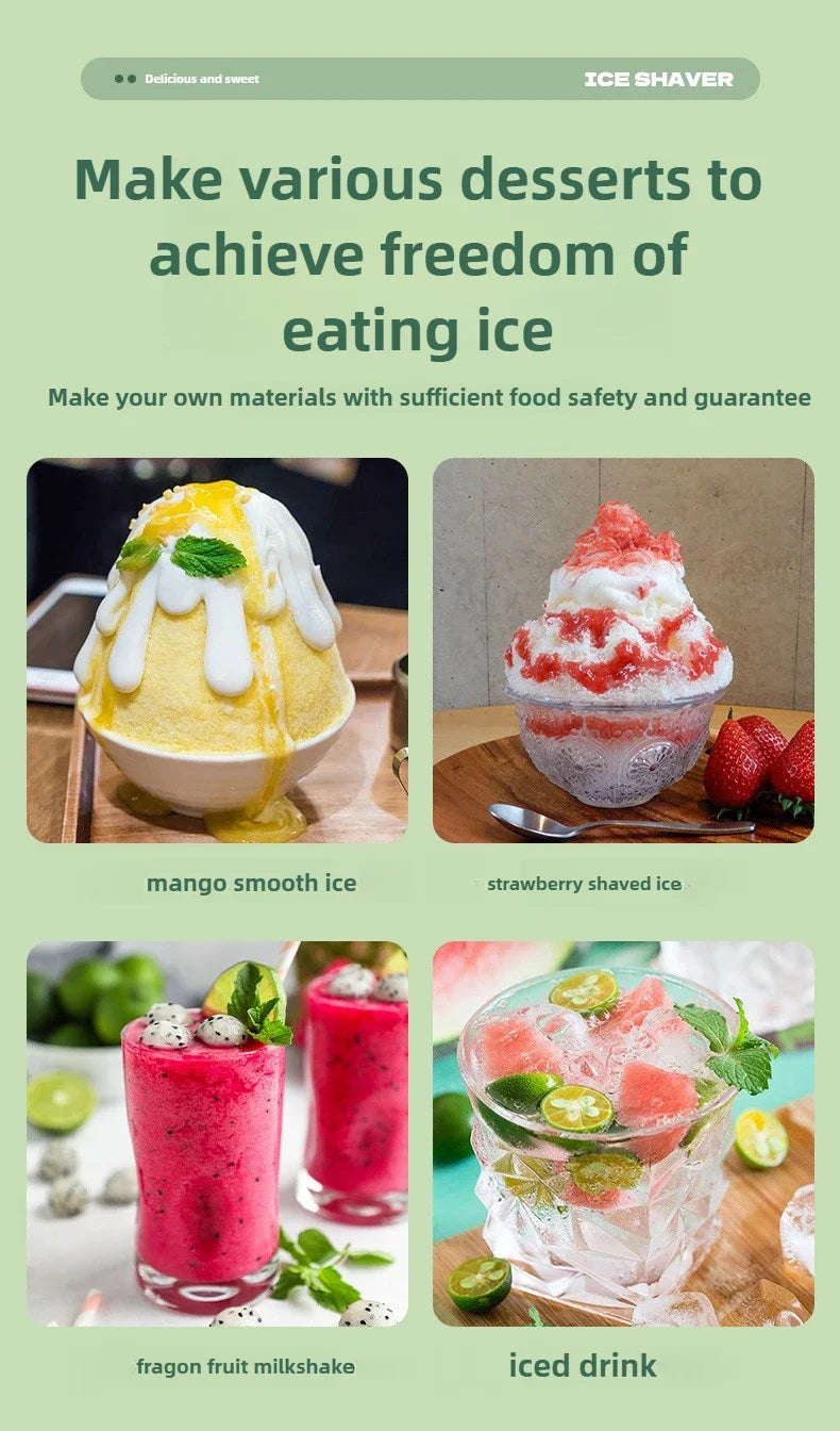 Automatic Ice shavers Trituradora De Hielo Commercial Smoothie Blender Maquina De Raspados De Hielo Electrica 220V 110V Ice