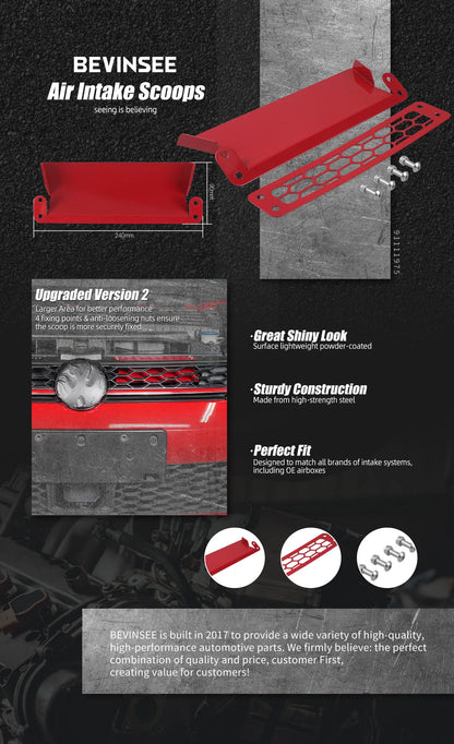 BEVINSEE Dynamic Air Intake Scoop Kit Upgrade For VW For Golf GTI/R MK7/7.5 For Golf 7 GTI R 2012-2020 For Audi S3 8V 2013-2020