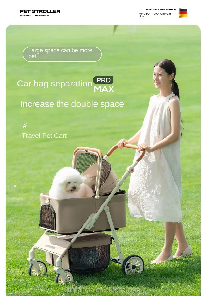 Cat Trolley Cat Stroller Outdoor Pet Stroller Dog Pet Carriers & Travel Products Pet Stroller Double