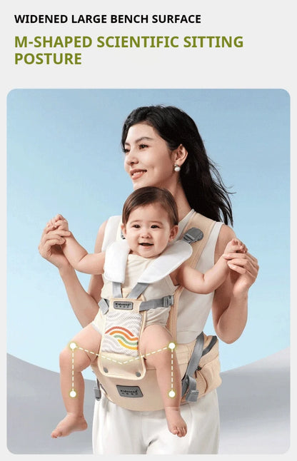 AIBEDILA Baby Carrier Waist Stool Ergonomic Kangaroo Baby Carrier with Knob Breathable Newborn Waist Stool 0-36M